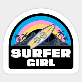 SURF Life Surfer Girl Surfboard Sticker